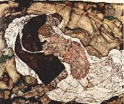 Egon Schiele Tod und Madchen oil on canvas